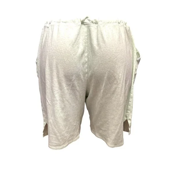 Adonna Lounge Set Green Ribbed Tank Top Shorts Navy Embroidery Size Large - Picture 10 of 16